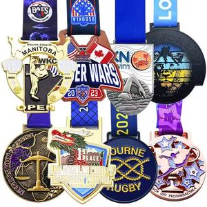 Médailles et trophées sportifs personnalisés en alliage de zinc plaqué or 3D avec logo pour la danse et le cheerleading, idéaux pour la publicité - Product Image 4