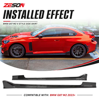 Extensions de jupes latérales ZESON en fibre de carbone sèche style V pour BMW M2 G87 Competition XDrive Coupé Gauche Droite 2023+