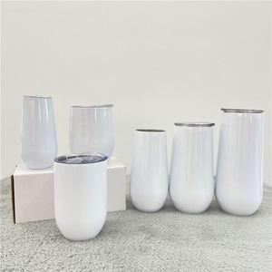 Tasses à sublimation vierges 6oz 10oz 16oz 20oz, mugs à vin à double paroi incassables, gobelet de voyage 12oz avec couvercle - Product Image 1