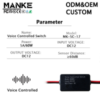 Interrupteur à capteur sonore pour bande LED 12V 5A, contrôle intelligent marche/arrêt pour armoire et placard