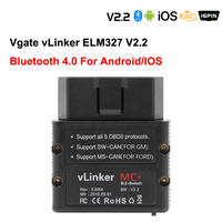 Vgate VLinker MC MC+ ELM327 V2.2 untuk Pemindai OBD2 BimmerCode untuk GM/Kendaraan Alat Diagnostik Kompatibel Android/iOS