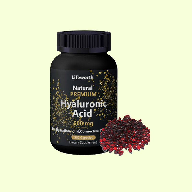 Коллагеновые капсулы в виде порошка с пищевой гиалуроновой кислотой от производителя Lifeworth с частной этикеткой