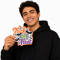 Nouveauté : Patchs brodés thermocollants pour tissu, motif Halloween 'Trick or Treat', accessoires personnalisés