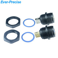 Connecteur étanche IP67 USB3.0 avec prise femelle LAN, presse-étoupe PG, verrouillage frontal, boîtier extérieur, USB latéral