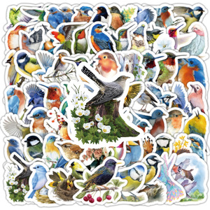 100 Pegatinas Decorativas <span class=keywords><strong>de</strong></span> Dibujos Animados <span class=keywords><strong>de</strong></span> Pájaros, Animales Pequeños, Loros y Pájaros Cuervos para Vasos <span class=keywords><strong>de</strong></span> Agua - Product Image 6
