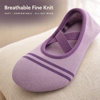 Chaussettes de yoga tricotées sur mesure antidérapantes avec sangles croisées pour Pilates, bout ouvert, respirantes, invisibles, pour l'été, pour femmes, studio de danse