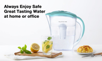 Carafe filtrante à eau manuelle écologique avec charbon actif, purification multi-étapes, capacité 3,5 L pour usage domestique et extérieur
