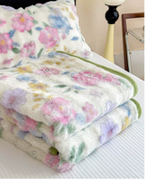 Vente en gros de couvertures en fausse fourrure de lapin de luxe surdimensionnées, douces et chaudes, taille king, pour lit, canapé, hiver