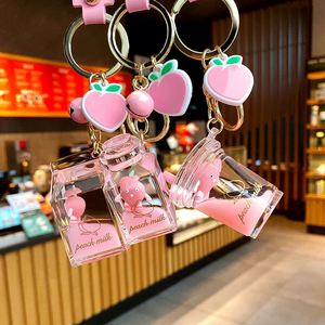 Cute Milk Bottle Peach Milk Tea Cup <b>Key</b> <b>Chain</b> Plush Ball Cat Claw Float Bottle Calculator Nail Knife <b>Key</b> <b>Chain</b> Bag Pendant - Product Image 2