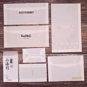 Sobres de papel de calco transparente semiopaco, papel de aluminio dorado para VIP y tarjeta de boda