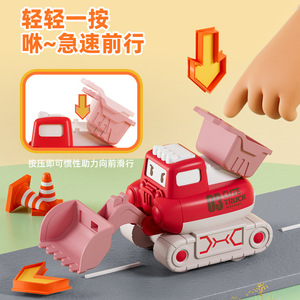 Camión de juguete con diseño de vehículo de ingeniería para niños de 2 a 6 años, con movimiento por fricción, articulaciones móviles y función de deslizamiento. - Product Image 4