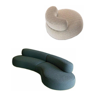 Canapé modulable octogonal incurvé simple pour salon, avec revêtement en tissu et rembourrage en éponge écologique