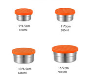 Boîte à lunch en acier inoxydable personnalisée, étanche et compatible lave-vaisselle, avec couvercles en silicone, contenants à collation, boîte bento 24 oz
