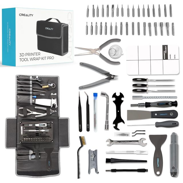 Creality 3D Comprehensive 74PCS 3D Printing Tools Kit Nozzle Cleaning Model 3D Printer Assembly Warp Kit B0DG5V59Z8 2.82 Pounds