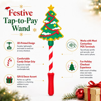 Carte de paiement créative personnalisée avec design d'arbre de Noël imprimé en 3D, bâton magique d'impression 3D, paiement sans contact amusant et coloré
