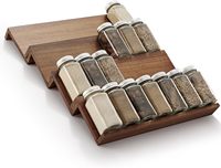 Organisateur d'épices en bois d'acacia, lot de 4 inserts de tiroir, support à assaisonnements en noyer pour rangement de cuisine et organisation des épices