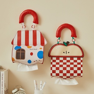 Porte-mouchoirs mural en cuir imperméable et élégant avec couvercle pour <span class=keywords><strong>papier</strong></span> <span class=keywords><strong>toilette</strong></span> au design moderne pour salle de bain - Product Image 1