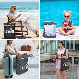 Bolsa de Almacenamiento de Tela con Logotipo Personalizado, Gran Capacidad, Lavable, con un Solo Bolsillo, Impermeable, con Separación para Artículos Secos y Húmedos, para Viajes - Product Image 3