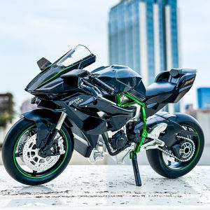 Modèle de moto <span class=keywords><strong>H2R</strong></span> en métal 1:9 avec fonction de pulvérisation, simulation de son et de lumière de grande moto, jouet - Product Image 1