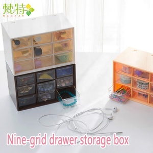 Nine-square Grid Organizing Box With Drawers Ins Dustproof Desktop Storage Box Girly Heart Cute Storage Box Stationery Sundries - Product Image 4
