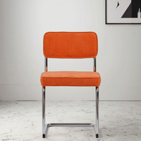 Chaise de salle à manger contemporaine en tissu rembourré, vente directe d'usine à prix avantageux, cadre en acier inoxydable pour chambre à coucher, cuisine, appartement, bureau