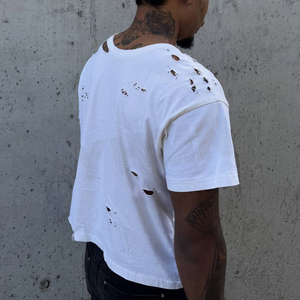 <span class=keywords><strong>Camiseta</strong></span> Hip Hop Personalizada de Algodón, Cuello Redondo Retro, Corte Cuadrado, Estilo Holgado, Estampado Veraniego, <span class=keywords><strong>Manga</strong></span> Corta, <span class=keywords><strong>Camiseta</strong></span> Corta Desgastada para <span class=keywords><strong>Hombre</strong></span> - Product Image 3