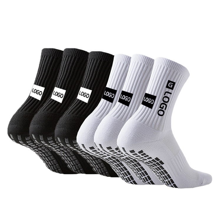 Calcetines de agarre calcetines de fútbol logo deporte poliéster Coolmax fútbol antideslizante fútbol deportes calcetines personalizados hombres