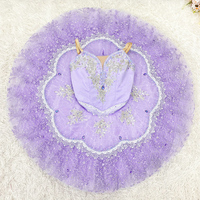 T0944 Jupe violet clair pour enfants et adultes de style personnalisé Vêtements de danse sur scène Tutu de ballet professionnel