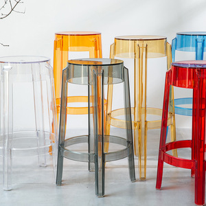 <span class=keywords><strong>Tabouret</strong></span> <span class=keywords><strong>de</strong></span> <span class=keywords><strong>bar</strong></span> haut empilable en résine plastique moderne, 75 cm, transparent, en acrylique <span class=keywords><strong>Ghost</strong></span>, pour usine et usages professionnels - Product Image 2