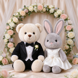 Peluche Personalizzato a Tema Animale per Matrimonio: Orsetto, Coniglio, Pinguino, <span class=keywords><strong>Scimmia</strong></span> - Scatola a Sorpresa Regalo - Product Image 5