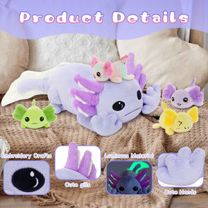 Ensemble de jouets en peluche <span class=keywords><strong>axolotl</strong></span> 4-en-1 phosphorescents, très demandés, pour câlins au coucher, soulagement de l'anxiété et soutien émotionnel - Product Image 3