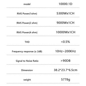 Amplificador de coche mono de clase <span class=keywords><strong>D</strong></span> de potencia máxima 10000WD de alta eficiencia de estilo brasileño Crossovers de aluminio y amplificador de bocina Subwoofer - Product Image 5