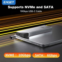 EAGET SE630D Aluminium M.2 Nvme SATA PCIe SSD Enclosure Adapter Case Tipe C USB3.2 10Gbps HardDisk Case Hdd Hard Drive Enclosure