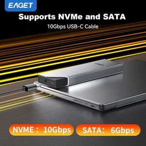 Eaget M.2อะลูมิเนียม SE630D NVMe SATA PCIe <span class=keywords><strong>SSD</strong></span> Enclosure อะแดปเตอร์ Type C USB3.2 10Gbps เคสฮาร์ดไดรฟ์ HDD - Product Image 3