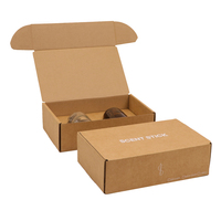 Boîtes auto-élevables en carton kraft recyclé sur mesure pour bouteilles en verre de 50 ml/100 ml, avec doublure en papier brun et logo personnalisé
