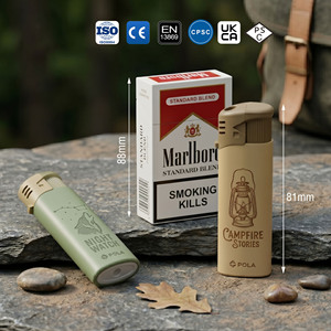 Briquet à gaz piézo certifié CE EN13869, revêtement doux au toucher, papier d'emballage 3D, logo personnalisé, vente en gros, <span class=keywords><strong>recharge</strong></span> électronique gratuite - Product Image 4