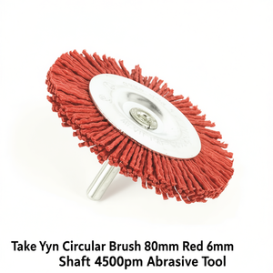 Ttake Nylon Circular Brush 80mm Red 6mm Shaft 4500rpm <b>Abrasive</b> <b>Tool</b> - Product Image 2