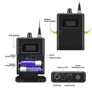पोर्टेबल uhf वायरलेस इन-कान मॉनिटर सिस्टम बोईप्पैक ट्रांसमीटर रिसीवर के लिए चर्च स्टूडियो uhf वायरलेस ऑडियो ट्रांसीवर - Product Image 4