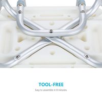 Robuste Chaise de Douche avec Dossier-Baignoire Chaise avec Bras pour Handicap Handicapés, personnes âgées et Personnes Âgées-Réglable Bain Médical