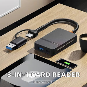Lecteur de cartes USB 4-en-1 à double tête Supports <span class=keywords><strong>Sd</strong></span> Tf Cf Ms <span class=keywords><strong>Compact</strong></span> <span class=keywords><strong>Flash</strong></span> Card Adapter for Laptop Pc Multi Card Reader - Product Image 3