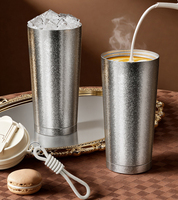 Mug Kopi Titanium Dinding Ganda Terisolasi untuk Minuman Panas atau Dingin, Mug Perjalanan, Mug Camping Titanium Mulut Lebar