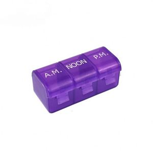 Nuevo Organizador de Pastillas de Viaje de 3 Compartimentos, Forma Cuadrada, Colorido, con Estuche de Almacenamiento, Morado - Product Image 3