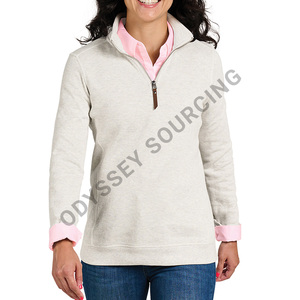 Pull-over élégant à demi-fermeture éclair pour femmes avec logo avant 100% coton Tissu doux et ajustement confortable-pour l'hiver Superposition - Product Image 5