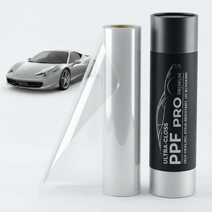 فيلم حماية زجاج السيارة الأمامي شفاف ذاتي الإصلاح من مادة PET الفاخرة بسمك 7.5 مل، مقاوم للخدش، يحمي من الأشعة فوق البنفسجية بنسبة 99%، شفافية عالية - Product Image 1