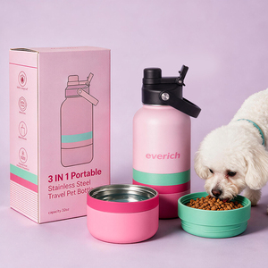 Botella de Agua para Perros de Viaje de 32 oz, Acero Inoxidable 304, <span class=keywords><strong>Regalo</strong></span> de Cumpleaños para Mamá de <span class=keywords><strong>Perro</strong></span>, Funcional para Exteriores con Tazón - Product Image 3