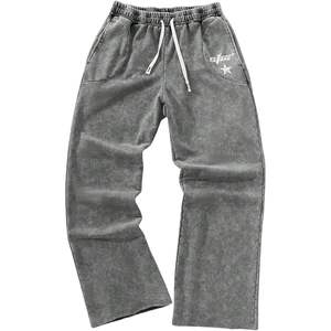 Pantalones Deportivos Holgados Personalizados para Hombre, Pierna Recta, Cintura Elástica con Cordón, Pantalones Casuales de Estilo Urbano, Transpirables, de Algodón, con Bolsillos - Product Image 1