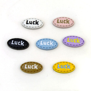 Luck <b>Letter</b> Patches <b>Plastic</b> Resin Round DIY Jewelry Accessories Gift - Product Image 1