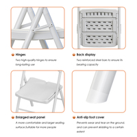 Chaise pliante LuckyOCT moderne en HDPE, gain de place, blanche, pour usage extérieur et en entrepôt