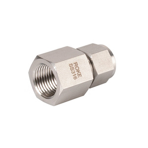 Raccord en acier inoxydable ROKE, tube droit, filetage interne 1/16-2 pouces, connecteur à double ferrule pour systèmes de fluides - Product Image 1