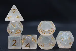 Düşük adedi 7-Pack 20 taraflı zar seti DND için D20 polyhepack temizle zar seti RPG masa oyunu